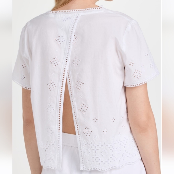 Nwot! Club Monaco eyelet t-shirt white - Picture 1 of 8